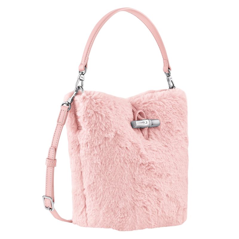 Women Longchamp Le Roseau Xs Bucket Bag Light Rose | Thailand-703VFASZW