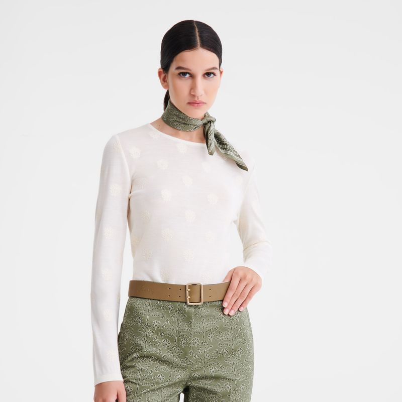 Women Longchamp Leather Belt Olive / Multicolor | Thailand-079BFGZIL