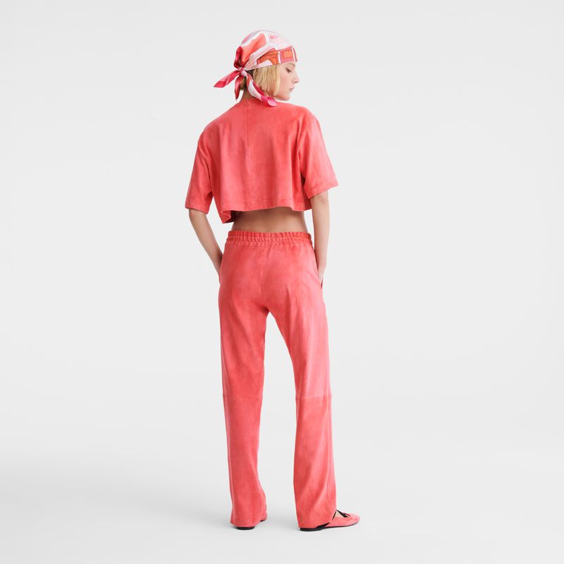 Women Longchamp Leather Crop Top Pink | Thailand-728OQEJPU