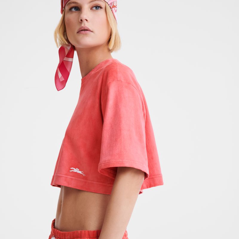Women Longchamp Leather Crop Top Pink | Thailand-728OQEJPU