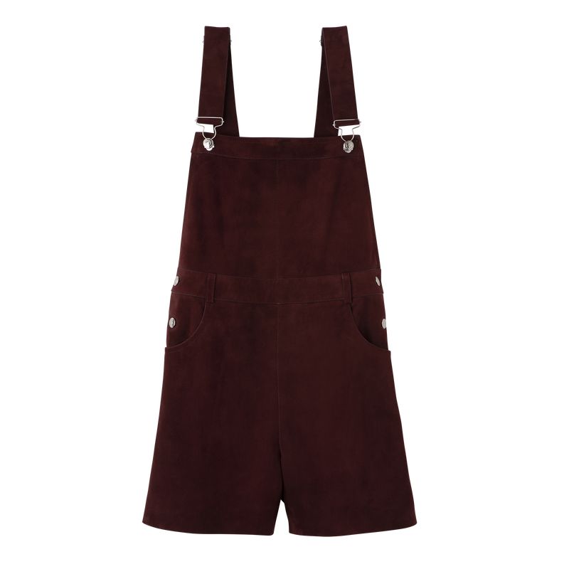 Women Longchamp Leather Jumpsuit Burgundy | Thailand-039OBTAEF