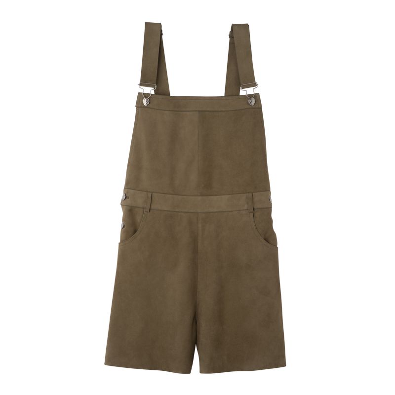 Women Longchamp Leather Jumpsuit Olive | Thailand-980LHGPAY