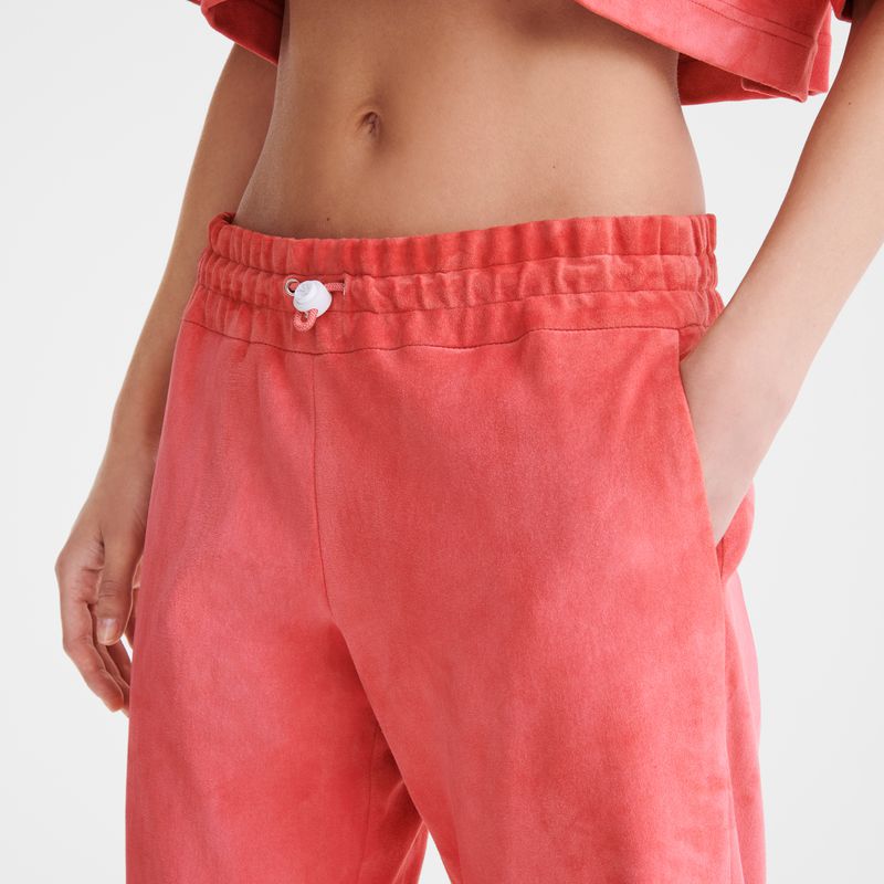 Women Longchamp Leather Straight Pants Pink | Thailand-139QPKFOT