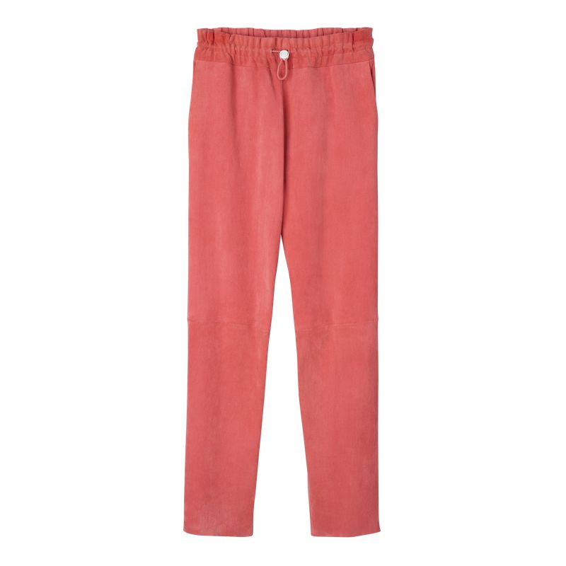 Women Longchamp Leather Straight Pants Pink | Thailand-139QPKFOT