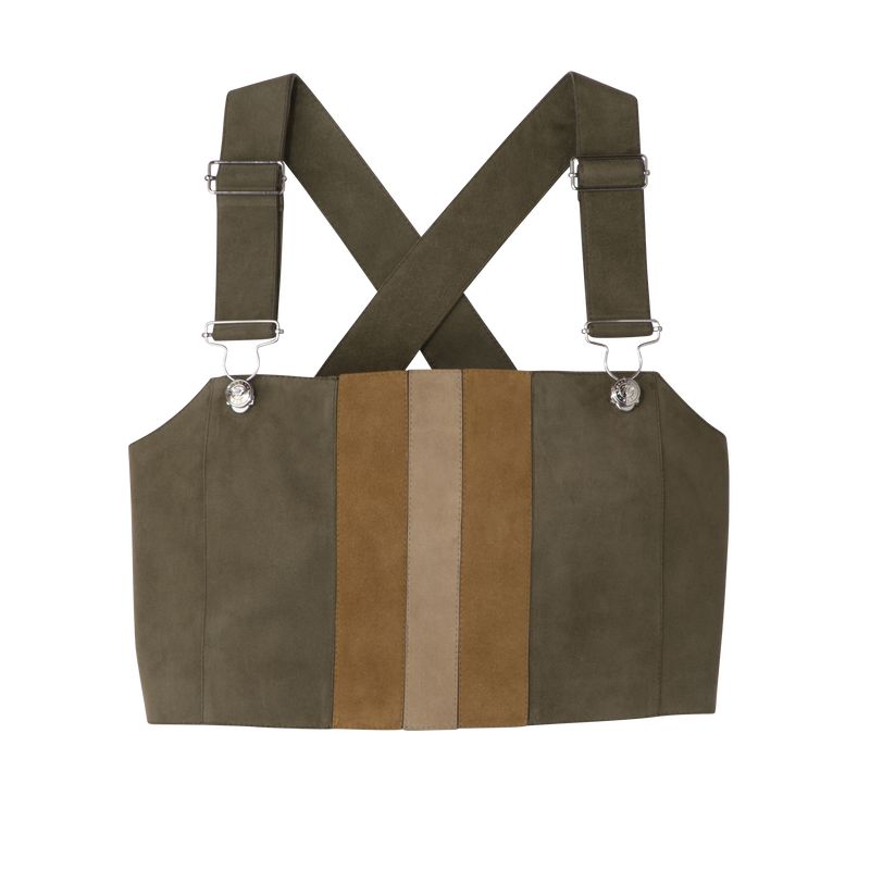 Women Longchamp Leather Top Khaki | Thailand-625VDPYXT