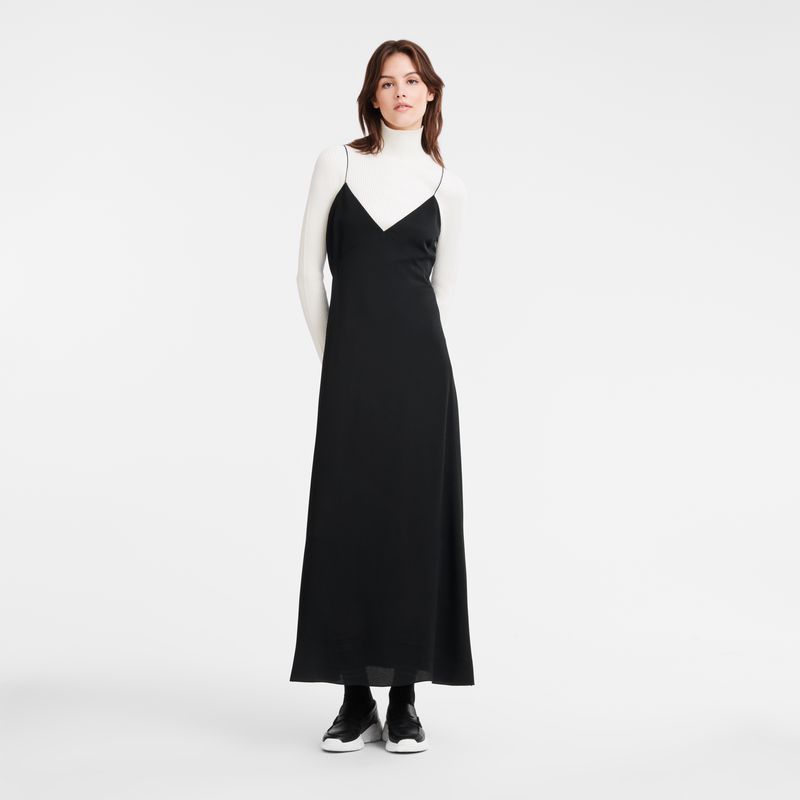Women Longchamp Long Dress Black | Thailand-526OLZAUH