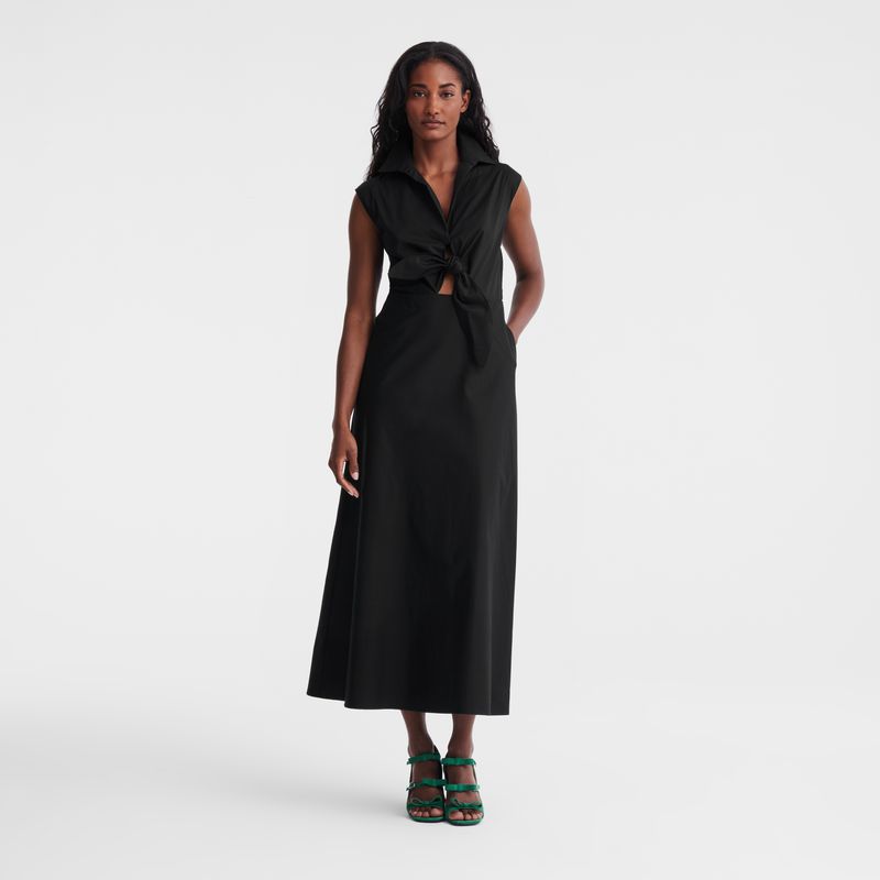 Women Longchamp Long Dress Black | Thailand-340GFEYLU