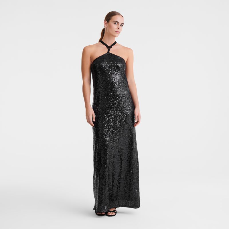 Women Longchamp Long Dress Black | Thailand-692XMLEBW
