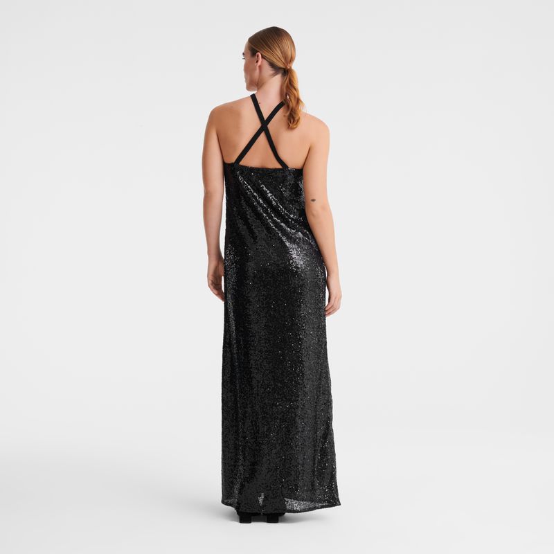 Women Longchamp Long Dress Black | Thailand-692XMLEBW