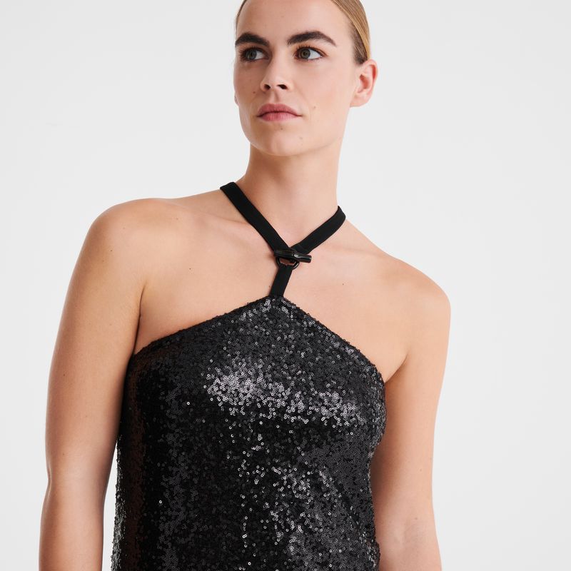 Women Longchamp Long Dress Black | Thailand-692XMLEBW
