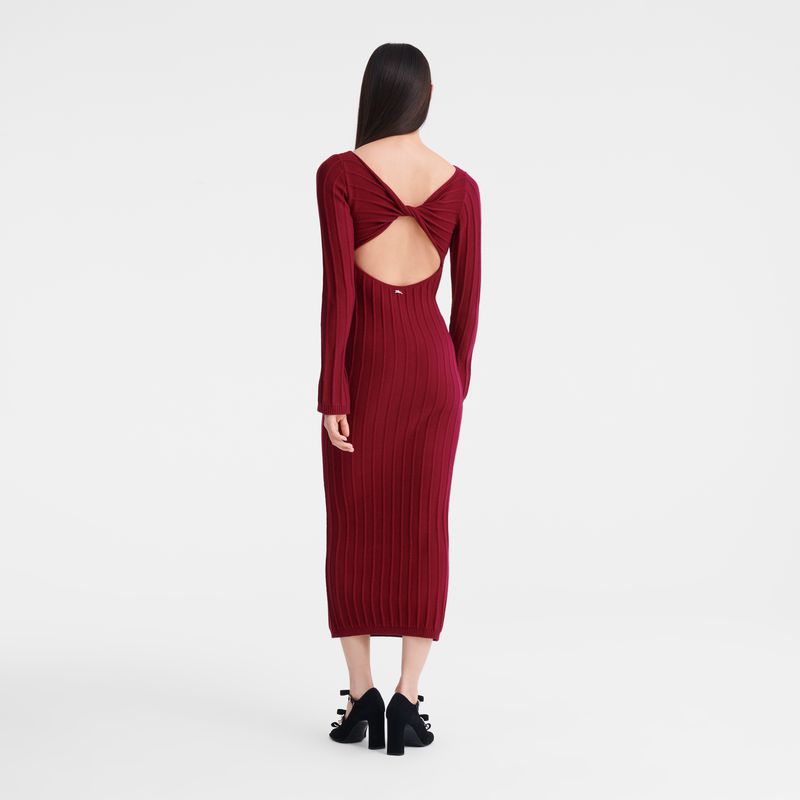 Women Longchamp Long Dress Dark Red | Thailand-614PIKNRV