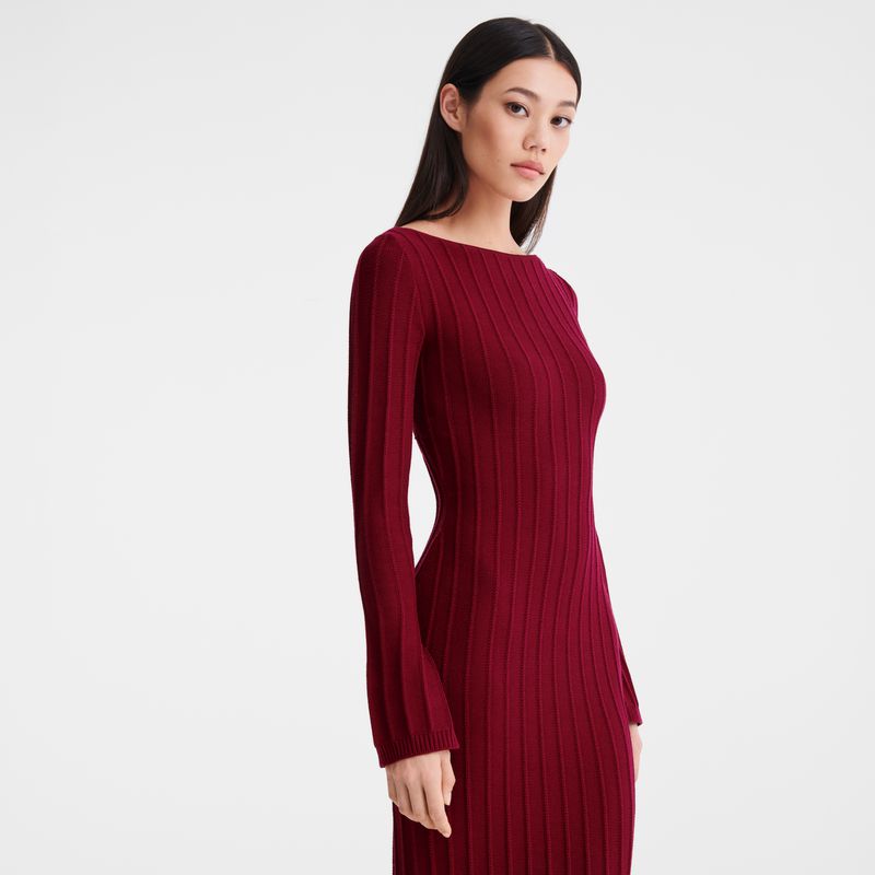 Women Longchamp Long Dress Dark Red | Thailand-614PIKNRV