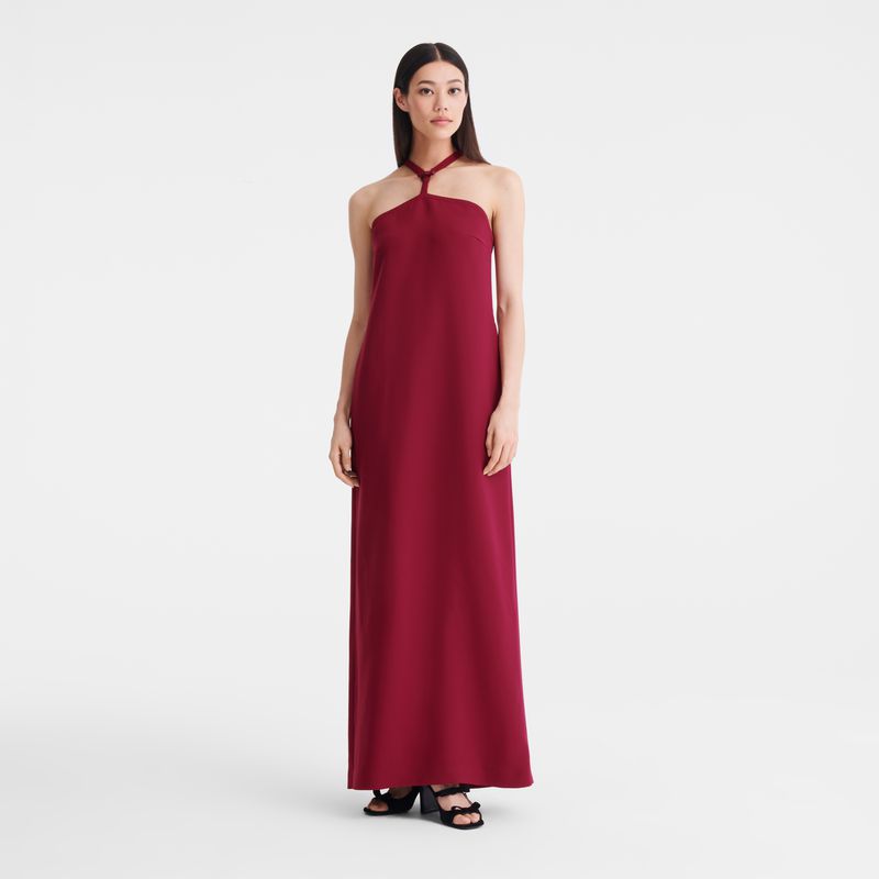 Women Longchamp Long Dress Dark Red | Thailand-325AFLHYZ