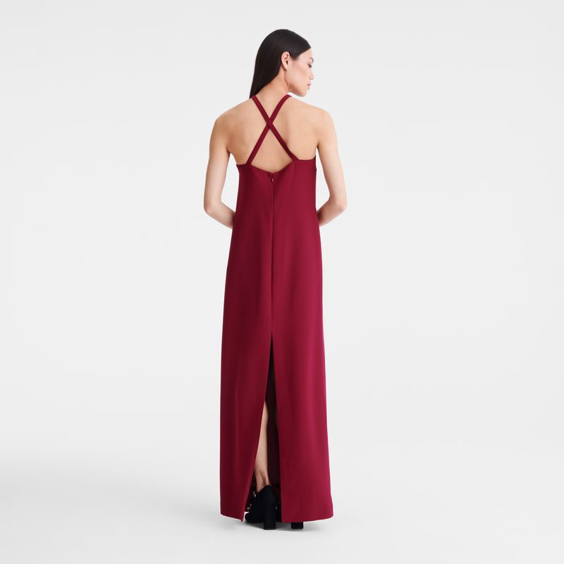 Women Longchamp Long Dress Dark Red | Thailand-325AFLHYZ