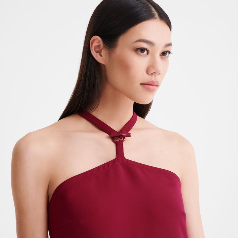 Women Longchamp Long Dress Dark Red | Thailand-325AFLHYZ