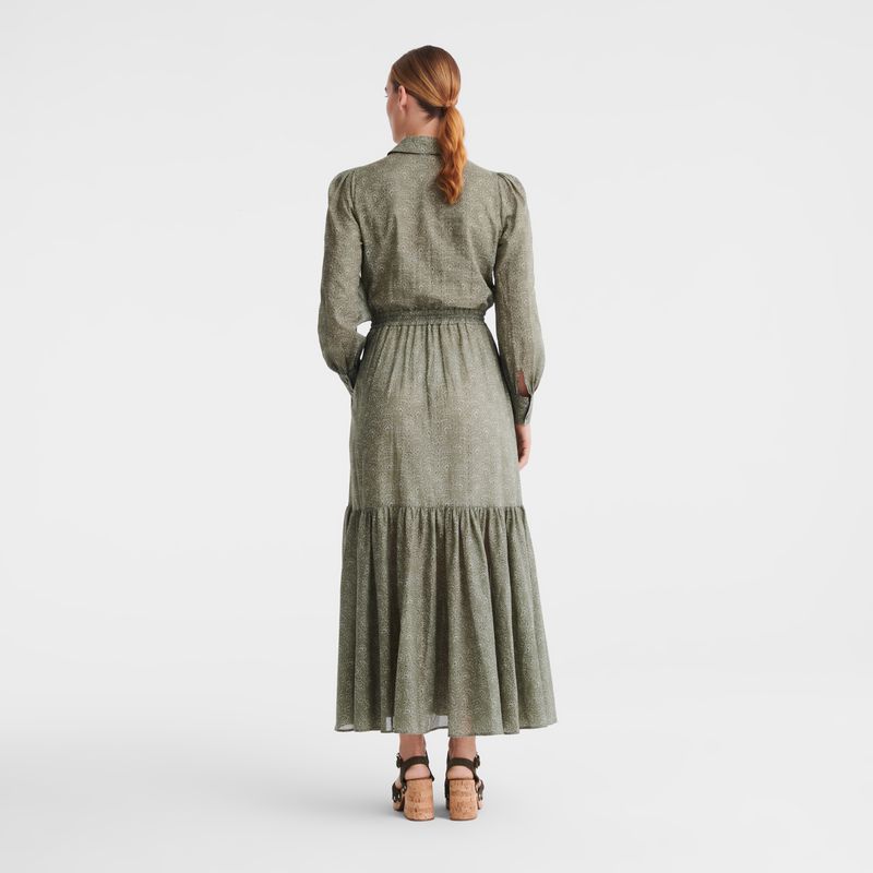 Women Longchamp Long Dress Green | Thailand-679AEBMZO