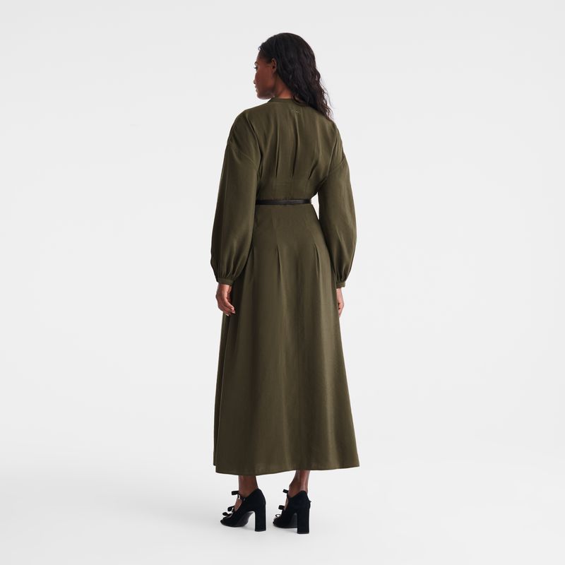 Women Longchamp Long Dress Khaki | Thailand-679ZYSUTL