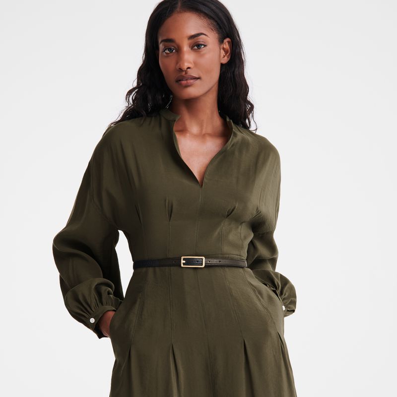 Women Longchamp Long Dress Khaki | Thailand-679ZYSUTL