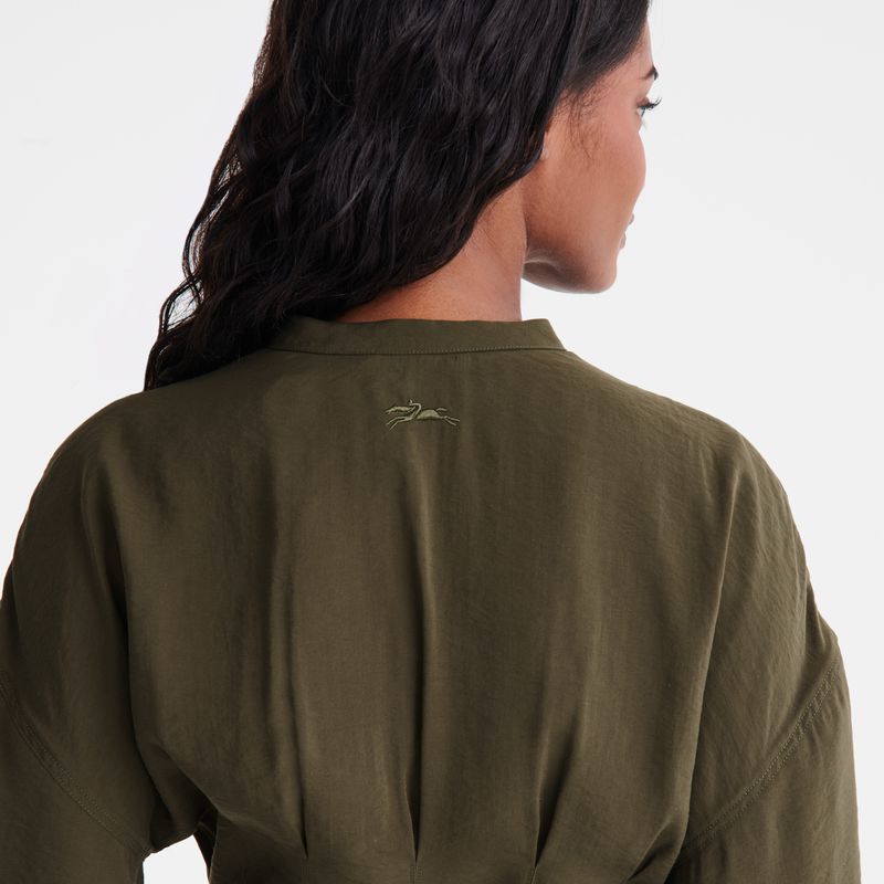 Women Longchamp Long Dress Khaki | Thailand-679ZYSUTL