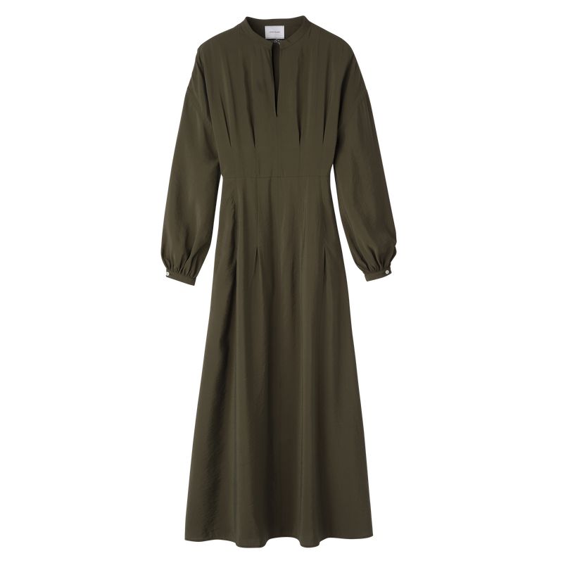 Women Longchamp Long Dress Khaki | Thailand-679ZYSUTL