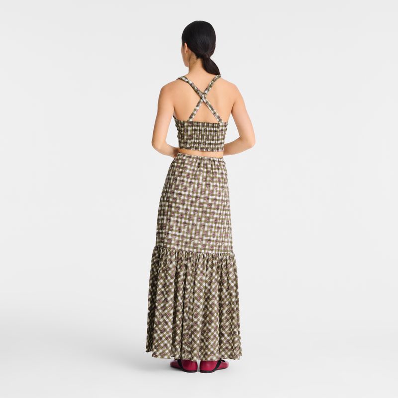 Women Longchamp Long Skirts Olive | Thailand-350YNZPFX