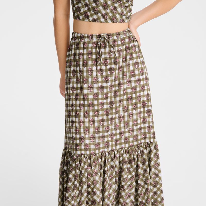 Women Longchamp Long Skirts Olive | Thailand-350YNZPFX