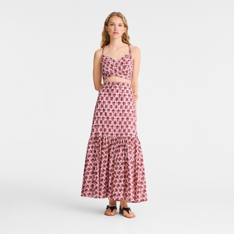 Women Longchamp Long Skirts Pink | Thailand-597SBYKQR