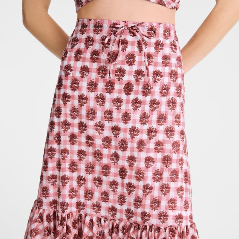 Women Longchamp Long Skirts Pink | Thailand-597SBYKQR