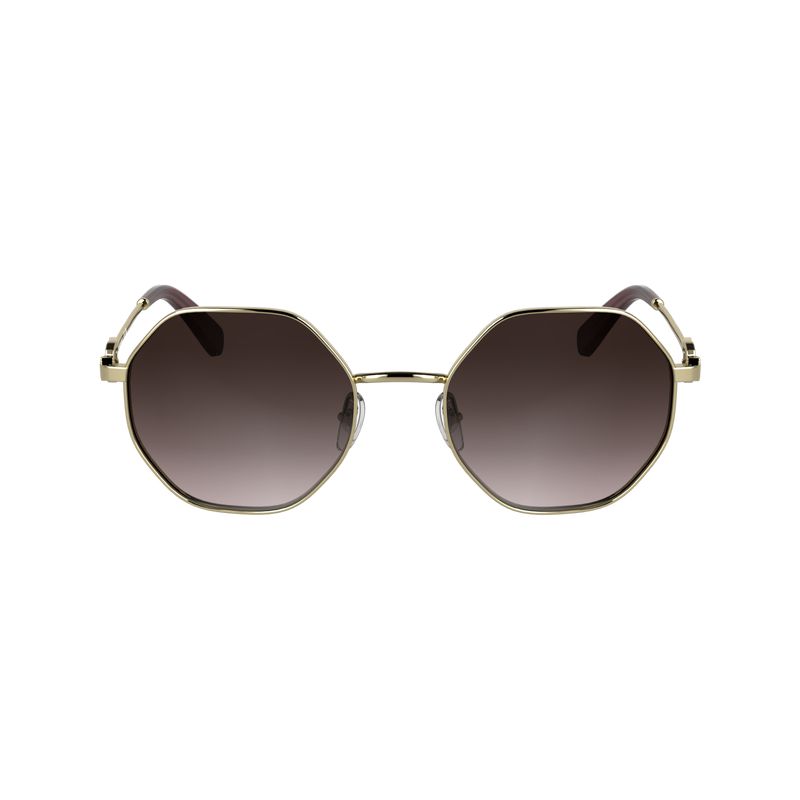 Women Longchamp Metal Sunglasses Gold / Brown Pink | Thailand-189JASXIN