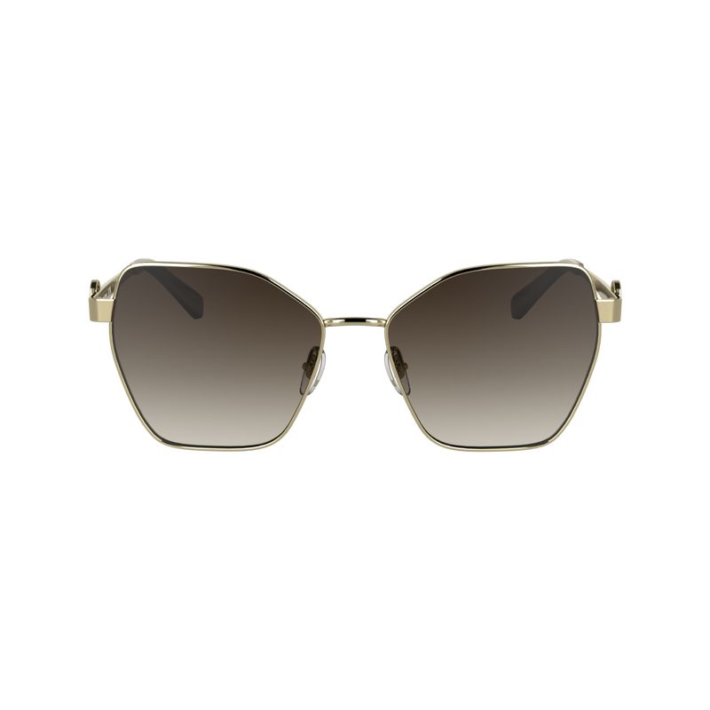 Women Longchamp Metal Sunglasses Gold / Brown | Thailand-654NMWJCT