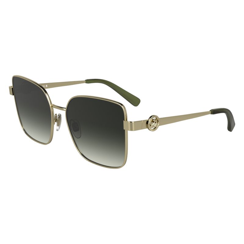 Women Longchamp Metal Sunglasses Gold / Khaki | Thailand-019BZGUVE