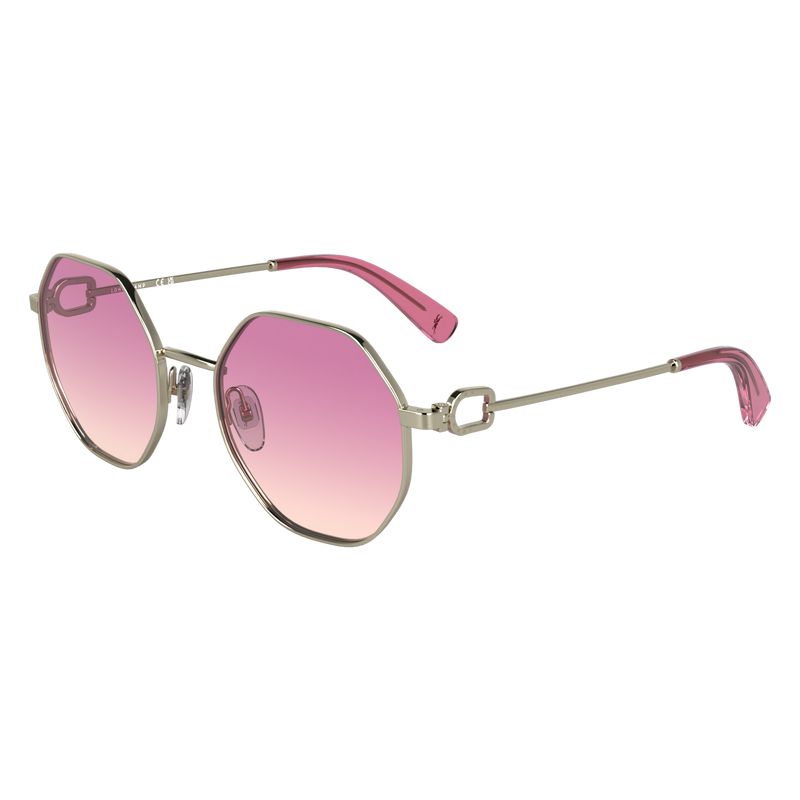 Women Longchamp Metal Sunglasses Gold / Pink | Thailand-910WMTAQL