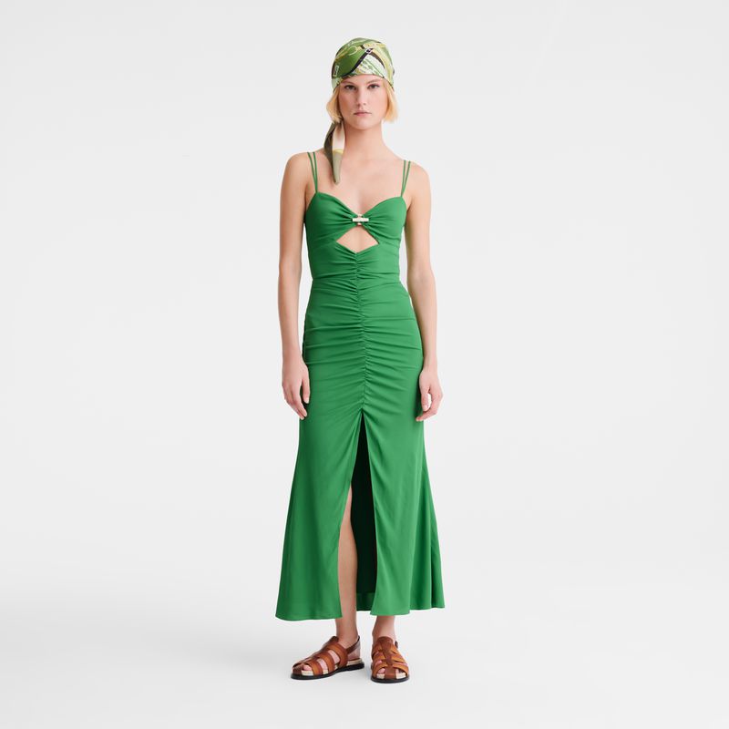 Women Longchamp Midi Dress Green | Thailand-415RCJMPG