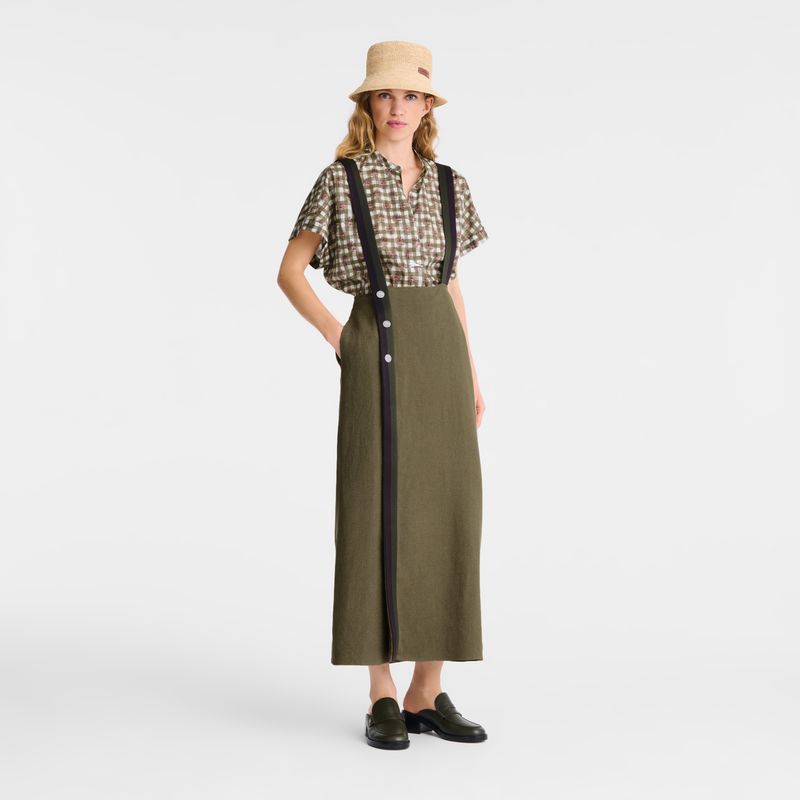 Women Longchamp Midi Skirts Olive | Thailand-168XVAZCU