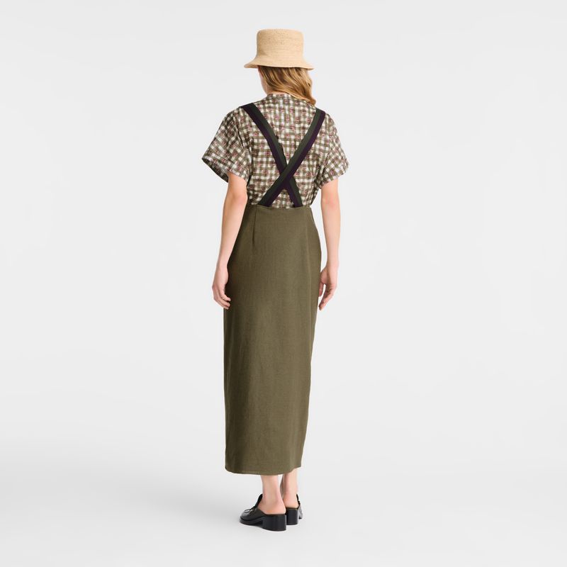 Women Longchamp Midi Skirts Olive | Thailand-168XVAZCU
