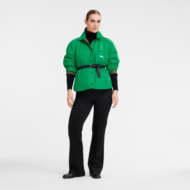 Women Longchamp Padded Blouson Jacket Khaki / Green | Thailand-124SFNMPO