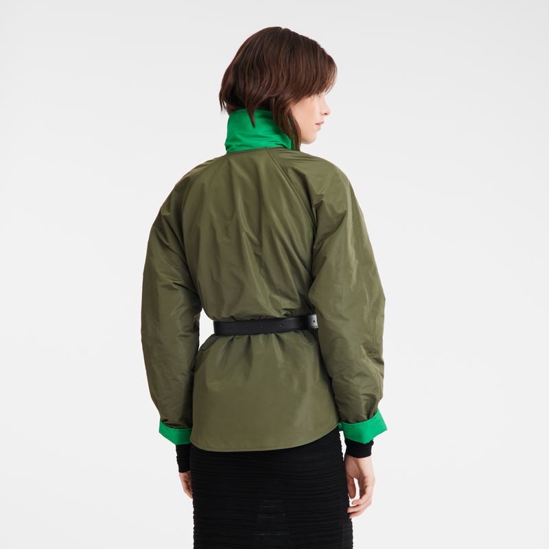 Women Longchamp Padded Blouson Jacket Khaki / Green | Thailand-124SFNMPO