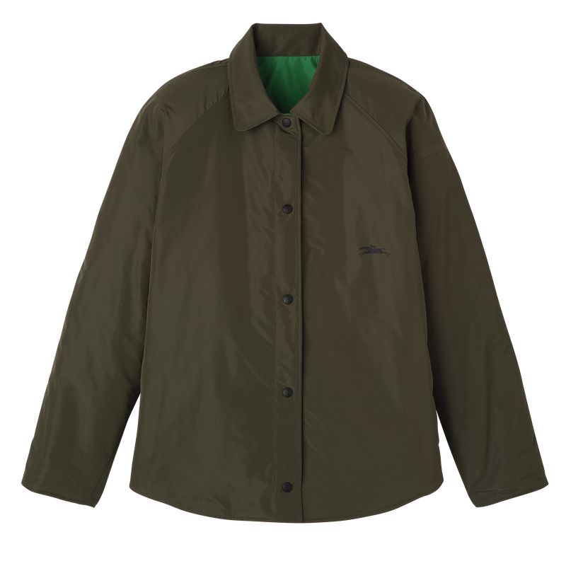 Women Longchamp Padded Blouson Jacket Khaki / Green | Thailand-124SFNMPO