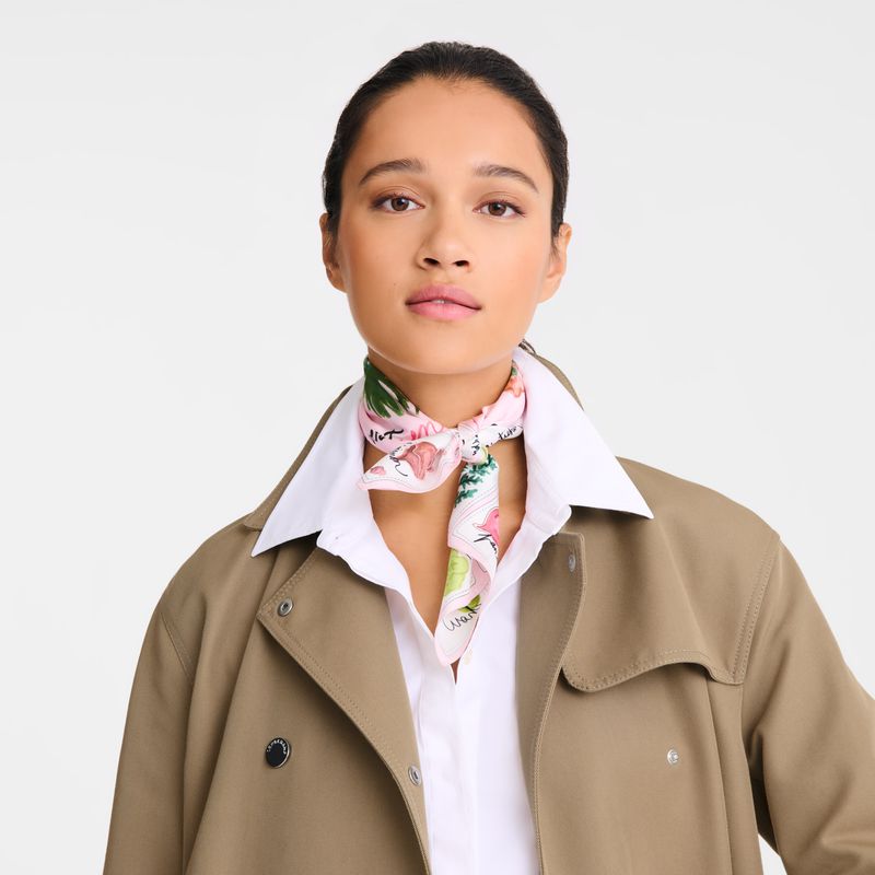 Women Longchamp Pink And Green 50 Scarf Pink / Multicolor | Thailand-180KZEPOW