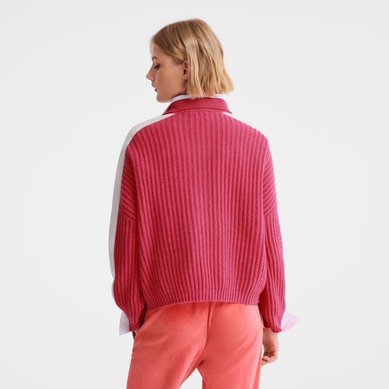 Women Longchamp Polo Collar Jumper Pink | Thailand-612UMILZQ