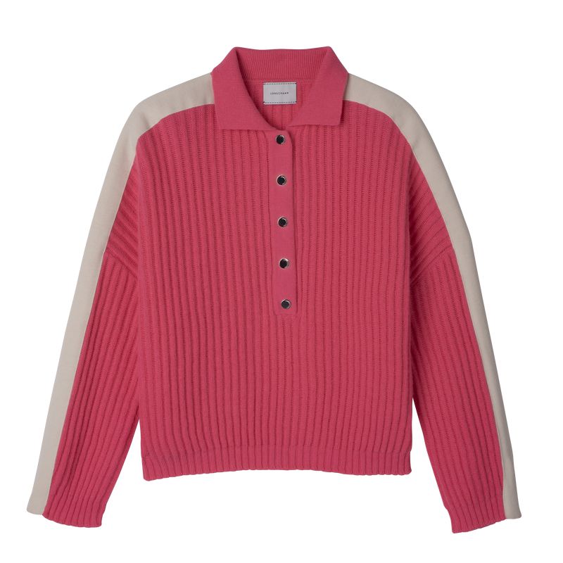 Women Longchamp Polo Collar Jumper Pink | Thailand-612UMILZQ