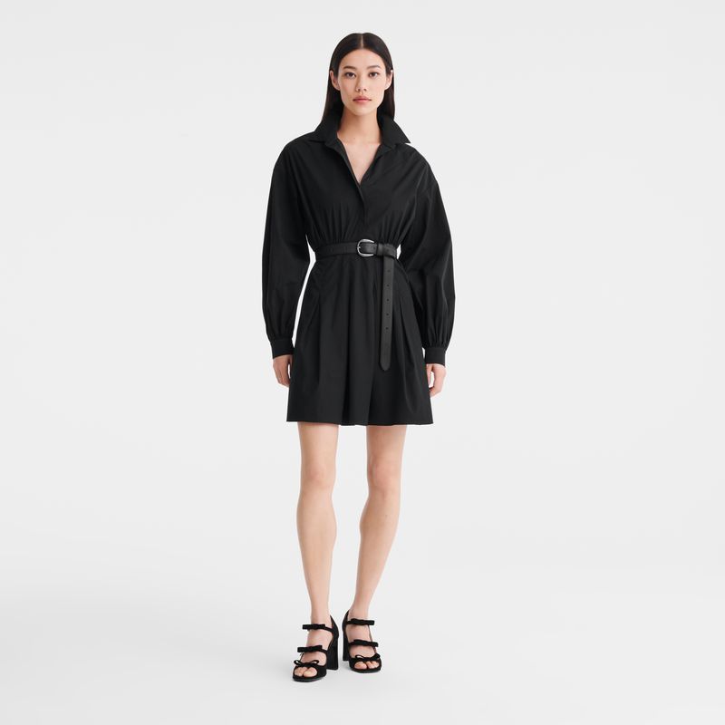 Women Longchamp Popelin Dress Black | Thailand-681LCAYHS
