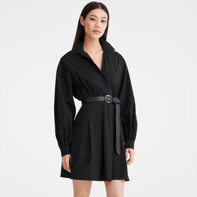 Women Longchamp Popelin Dress Black | Thailand-681LCAYHS