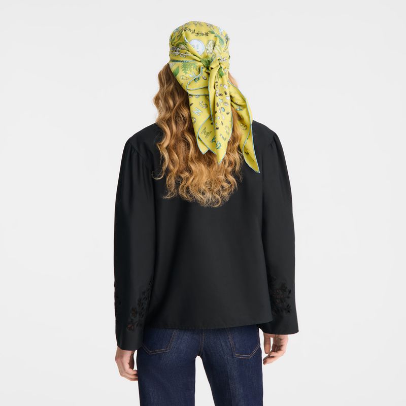 Women Longchamp Poplin Embroidered Blouse Black | Thailand-305TBZVID