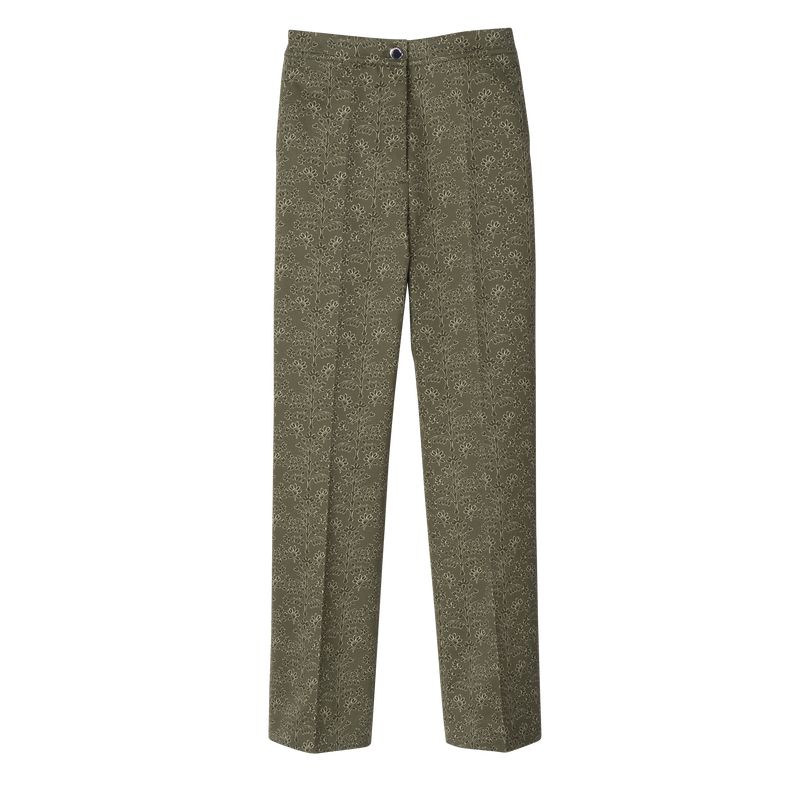 Women Longchamp Printed Gabardine Pants Green | Thailand-197CNOYSQ