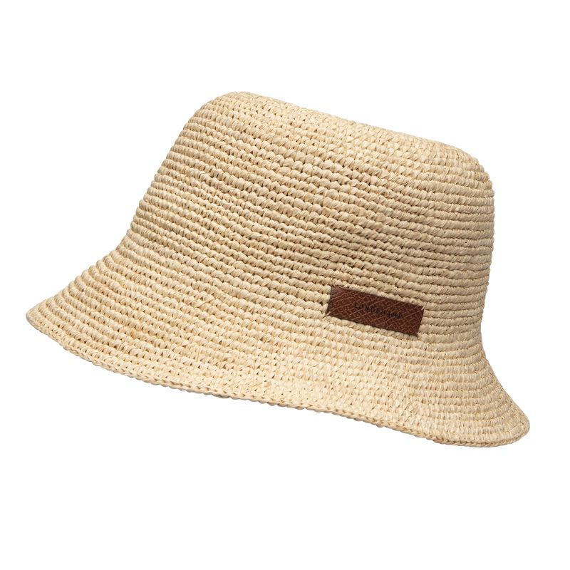 Women Longchamp Raffia Bucket Hat Beige | Thailand-189ZOBUYK