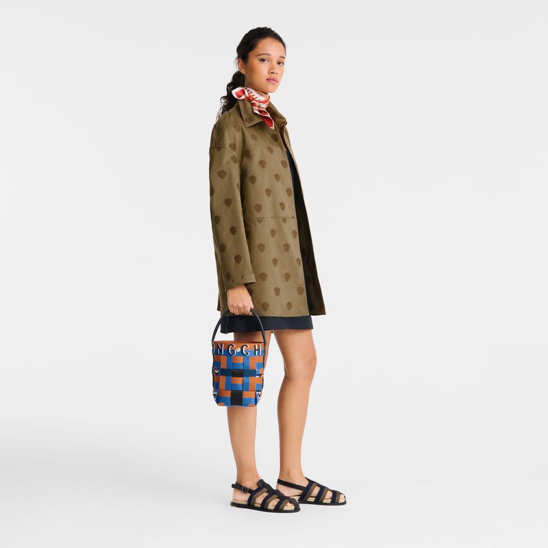 Women Longchamp Re-play Xs Bucket Bag Blue / Orange | Thailand-186CXHUQZ