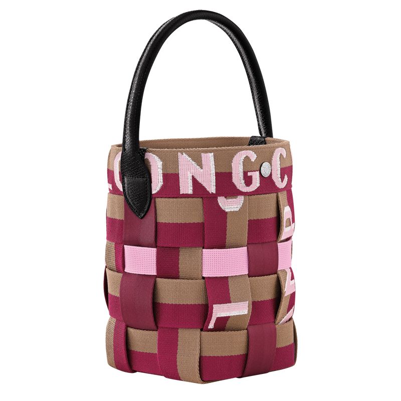 Women Longchamp Re-play Xs Bucket Bag Dark Pink / Brown | Thailand-258QWMDZP