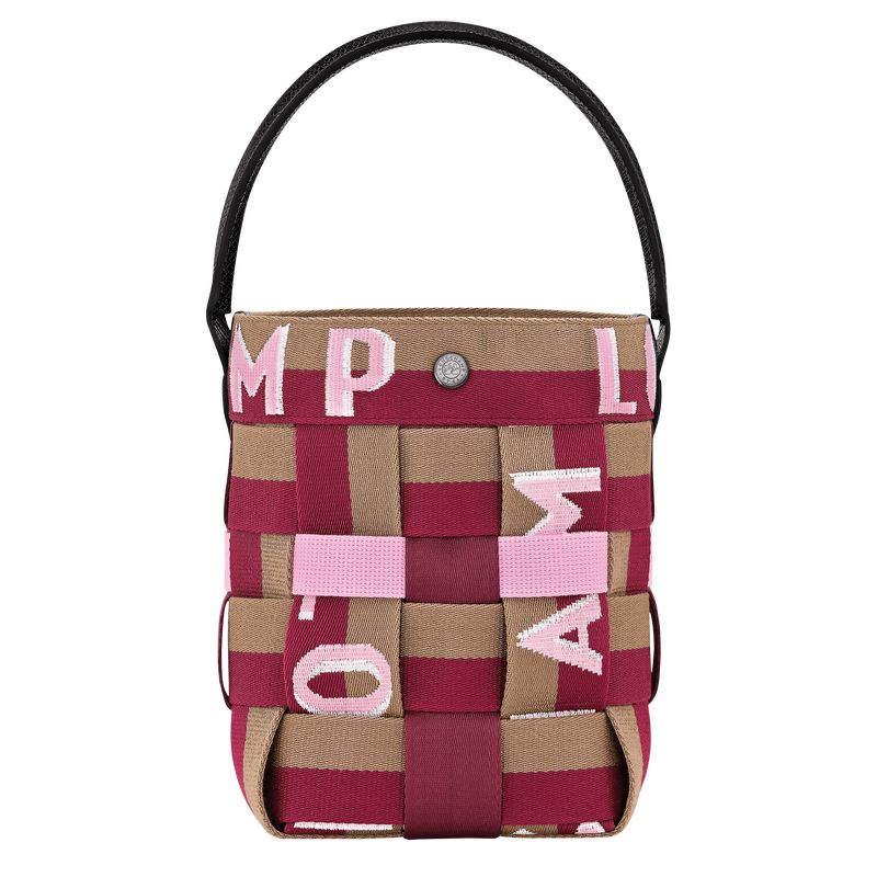 Women Longchamp Re-play Xs Bucket Bag Dark Pink / Brown | Thailand-258QWMDZP