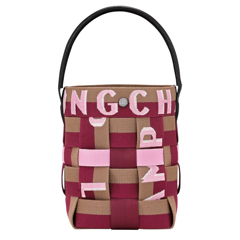 Women Longchamp Re-play Xs Bucket Bag Dark Pink / Brown | Thailand-258QWMDZP